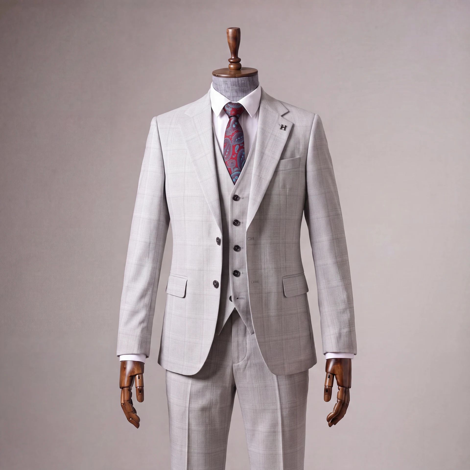 Oblek 3 set (sako, nohavice, vesta) – detail strihu